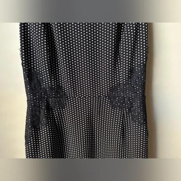 ELLE Dress Women's Size 4 Black White Round Neck Back Closure Zip - Picture 2 of 7